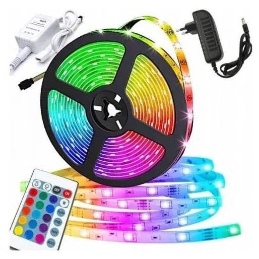 Bandă LED RGB dimabilă 5m LED/12W/12/230V IP44 + telecomandă