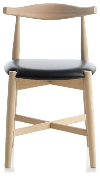 Scaun din lemn de stejar și piele Findahl by Hammel Dora, natural-negru