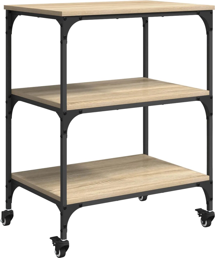 vidaXL Troler de Bucătărie Stejar Sonoma 60 x 41 x 76 cm Lemn compozit