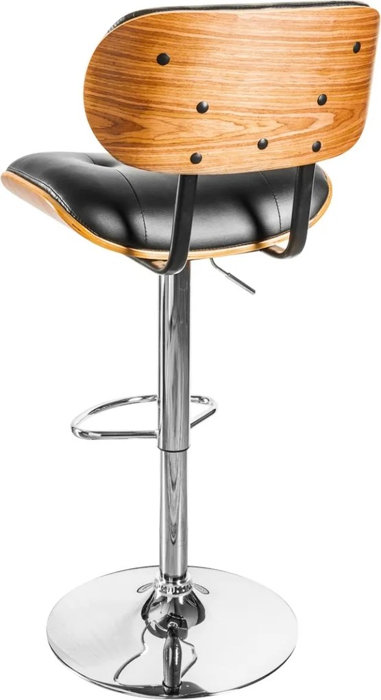 Scaun bar design deosebit Classico 115cm, negru/ nuc A-39040 VC