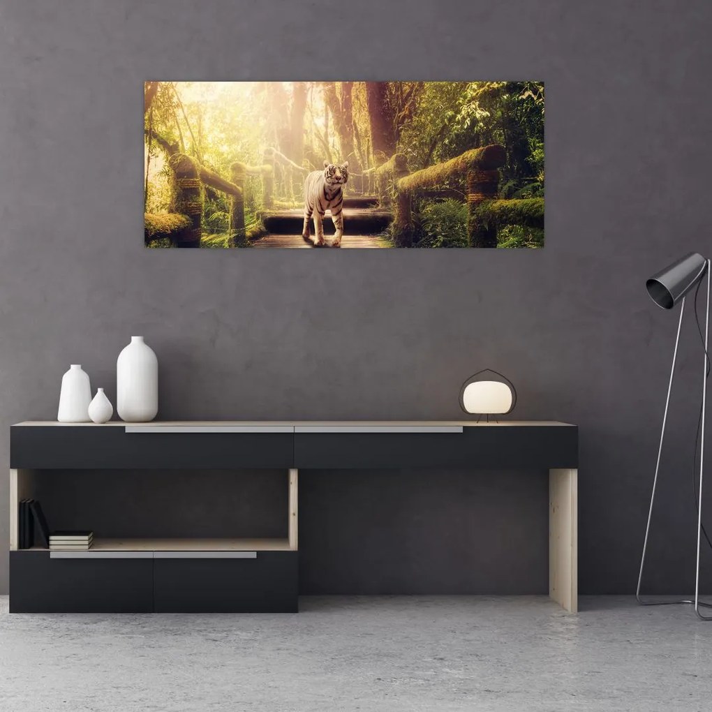 Tablou cu tigrul în djunglă (120x50 cm)