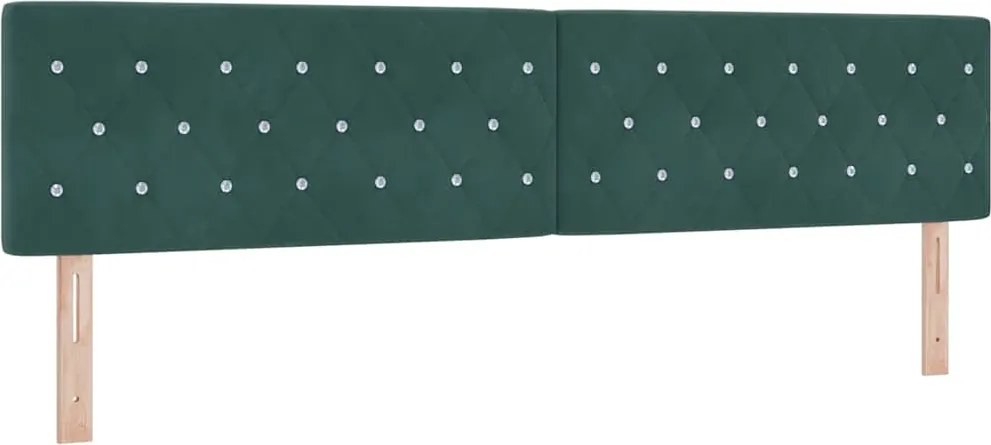 vidaXL Tăblie LED cu benzi LED Manual Verde închis 200 cm Catifea