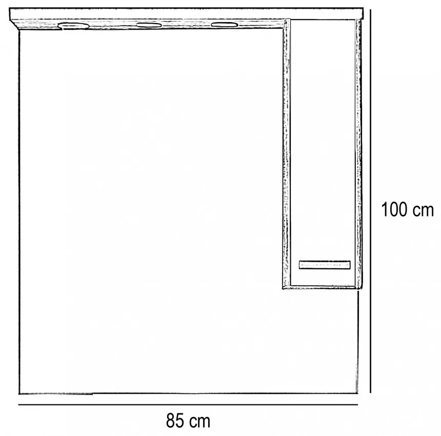 Dulap suspendat cu oglindă Nerva 85 cm, ulm Rauna