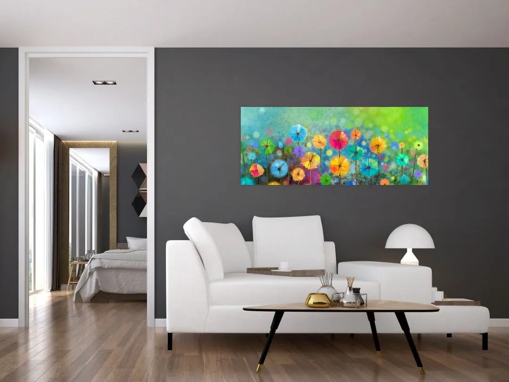 Tablou - Flori abstract (120x50 cm)