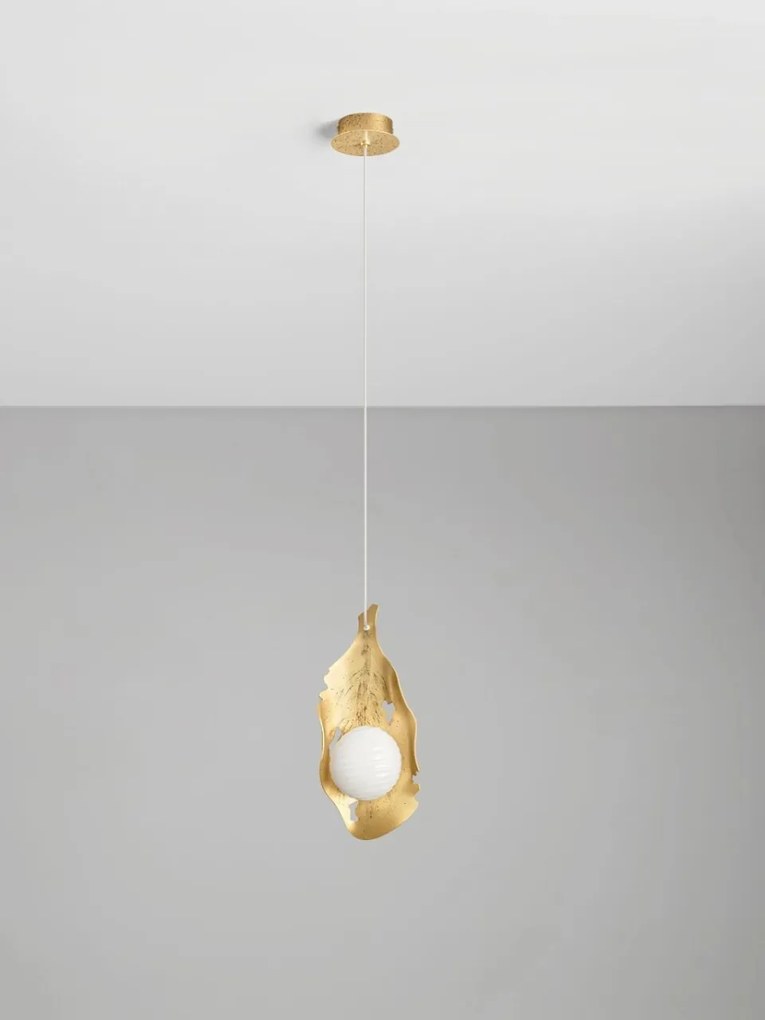 Lustra, Pendul LED otel auriu si sticla MALORY