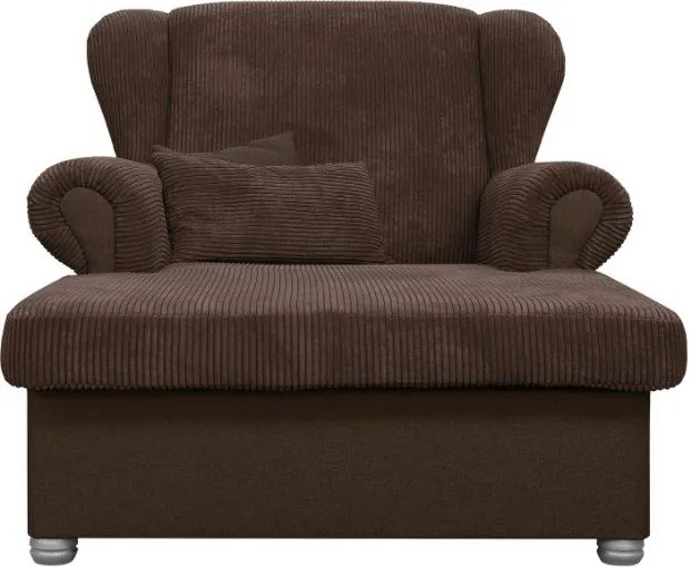 Șezlong maro închis cu tapițerie din catifea reiată Lord – Ropez