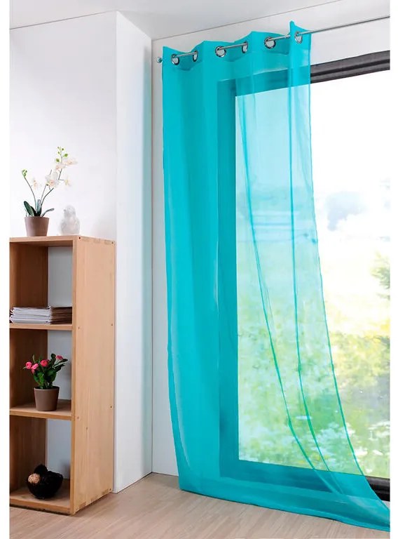 Perdea colorată MONNA turcoaz, 135 x 260 cm set 2 buc