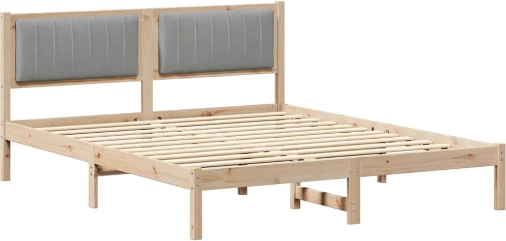 vidaXL Cadru de pat cu tăblie tapițată Gri deschis 150 x 200 cm