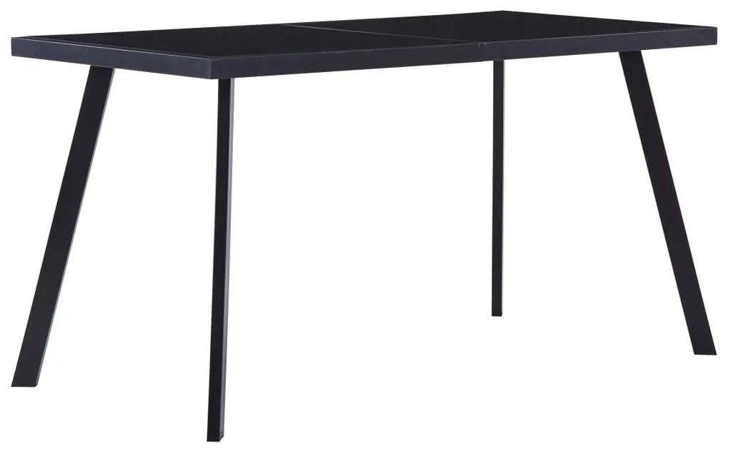 vidaXL Masă de bucătărie, negru, 140 x 70 x 75 cm, sticlă securizată