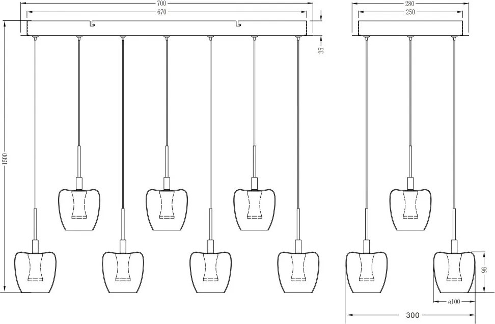 Lustra cu 11 pendule LED NELSON