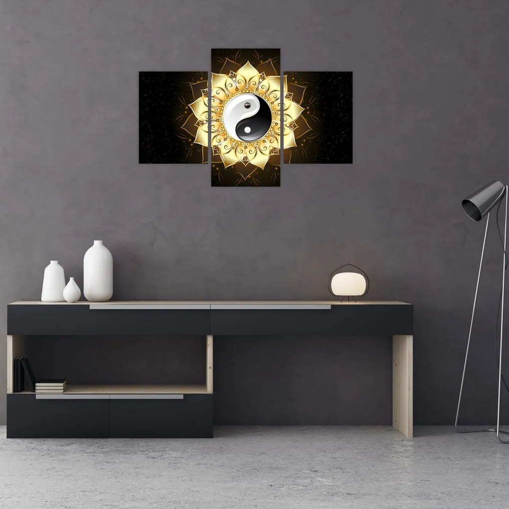 Tablou - Yin-Yan de aur (90x60 cm)