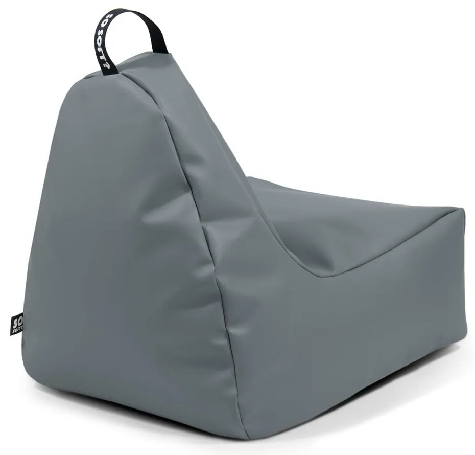 Fotoliu bean bag gri cu tapițerie din imitație de piele Chill L – So Soft?