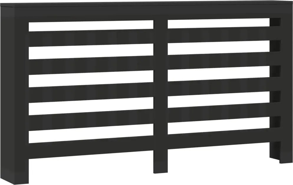 vidaXL Mască pentru calorifer, negru, 175x20x82 cm, lemn prelucrat