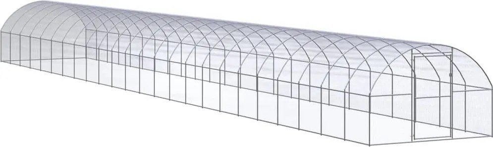 vidaXL Coteț de găini pentru exterior, 3x24x2 m, oțel zincat