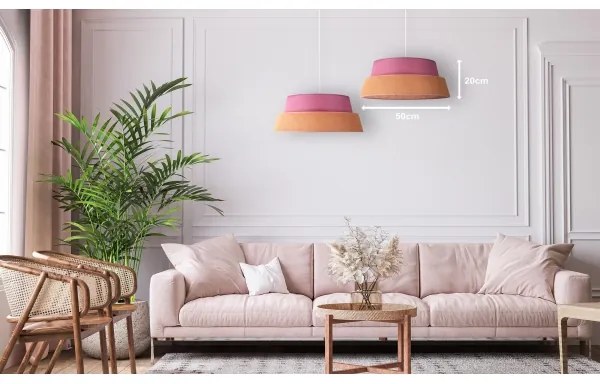 Lustră pe cablu Duolla GALAXY 1xE27/40W/230V d. 50 cm roz