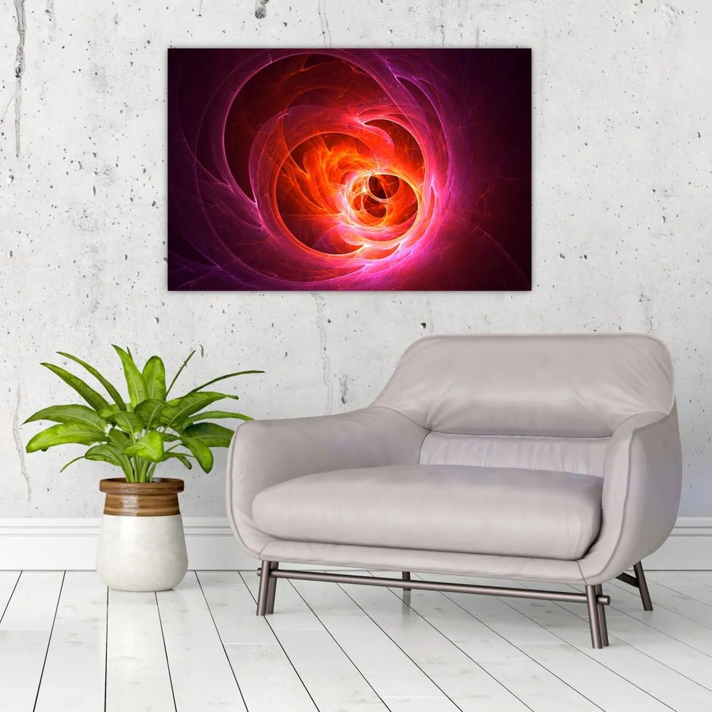 Tabloul modern cu abstracțiune roz (90x60 cm)