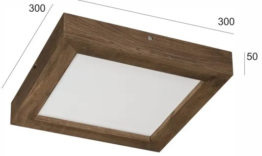 Plafonieră LED dimabilă Brilagi WOODY FRAME LED/24W/230V stejar 30x30 cm IP44 + telecomandă