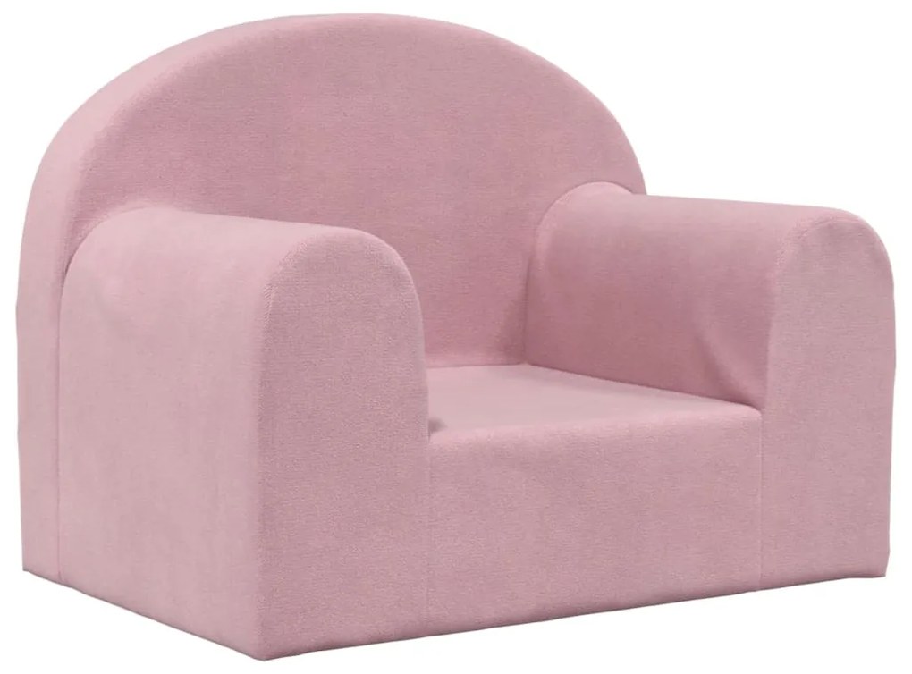 341790 vidaXL Canapea pentru copii, roz, pluș moale