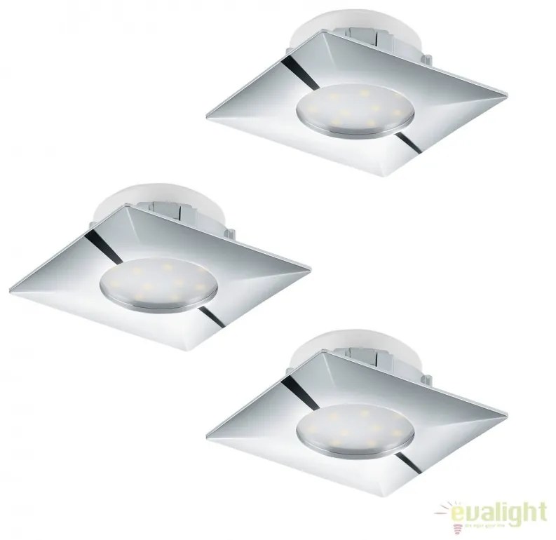 Set de 3 Spoturi LED incastrabile PINEDA crom 95802 EL