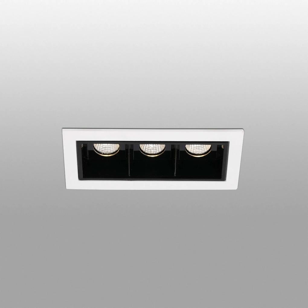 TROOP 3x2W - Spot încastrat negru cu ramă albă cu 3 surse de lumină