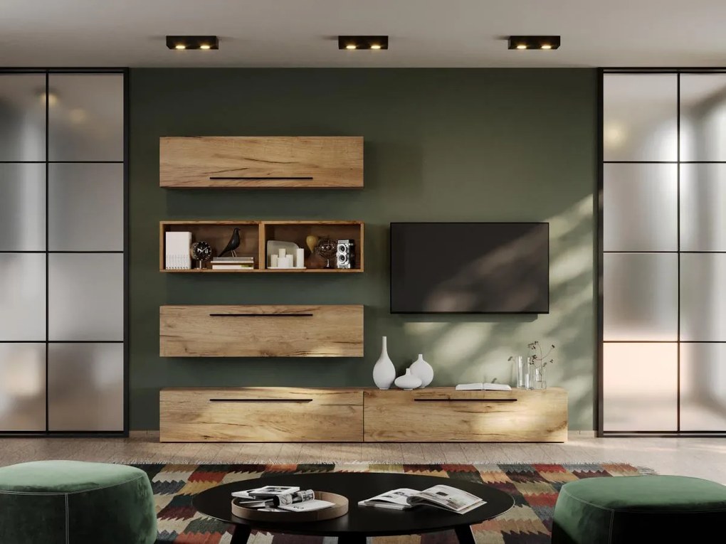 Set Mobila Living Tapo Stejar Auriu C08