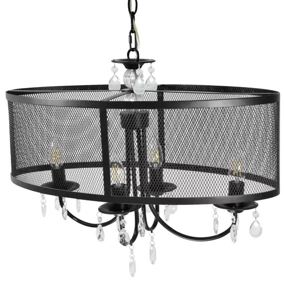 Lustră pe lanț BRESSO 4xE14/12W/230V negru