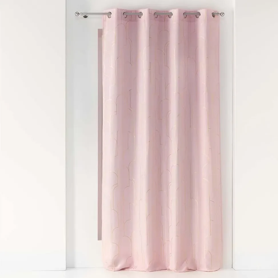 Draperie roz pe cercuri, cu o aplicație adecvată de aur 140 x 260 cm ...