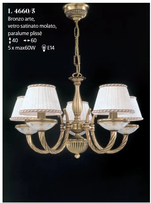 Candelabru din alama 5 brate design italian 4660