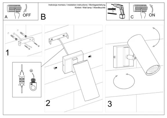 Spot de perete DIREZIONE 1xGU10/40W/230V alb