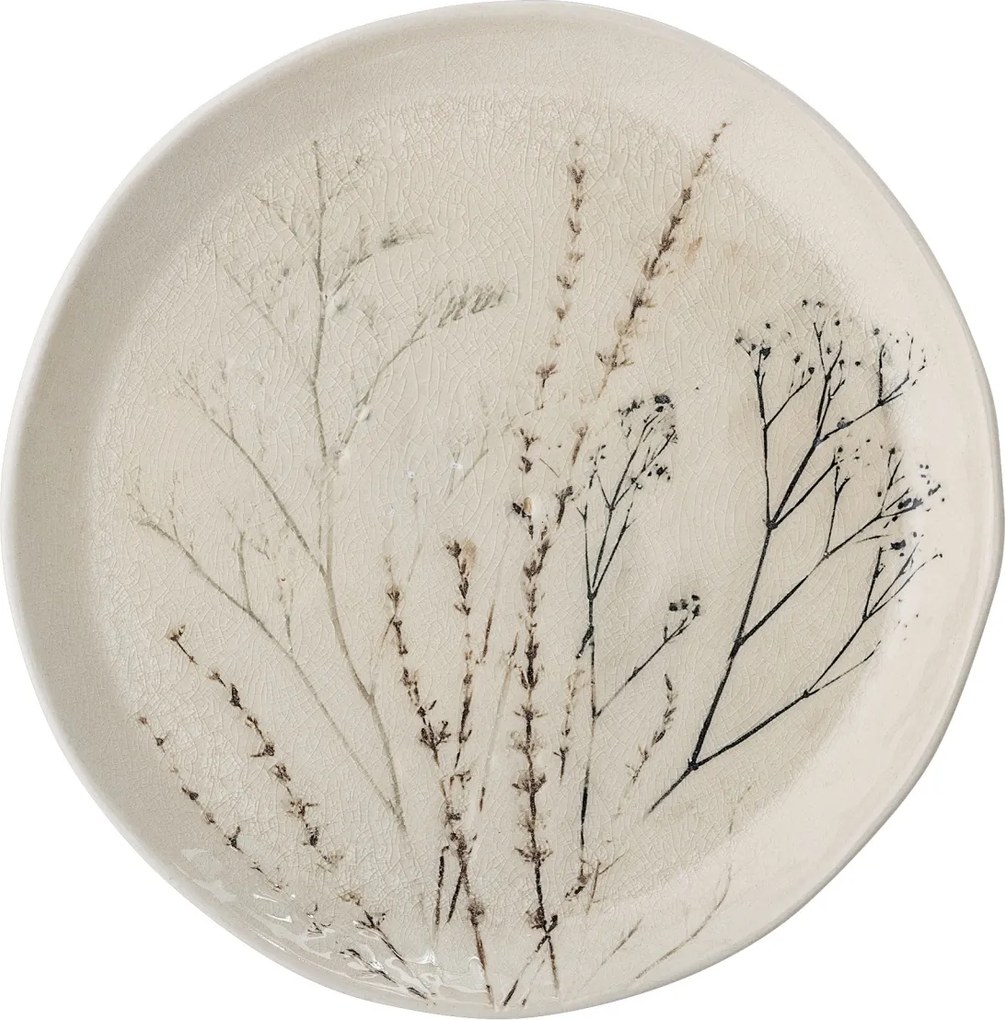 Farfurie din ceramică cu flori de câmp aplicate manual, D27,5×H3 cm, „Bea"