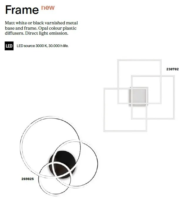 Lustra LED aplicata design geometric circular FRAME PL neagra