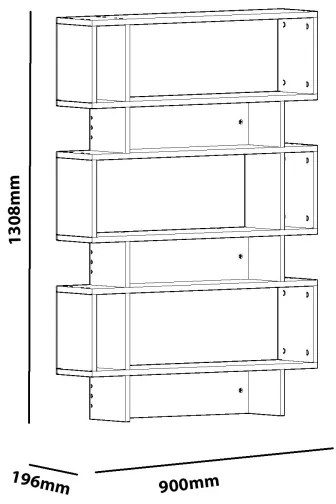 Bibliotecă ELZE 130,8x90 cm albă