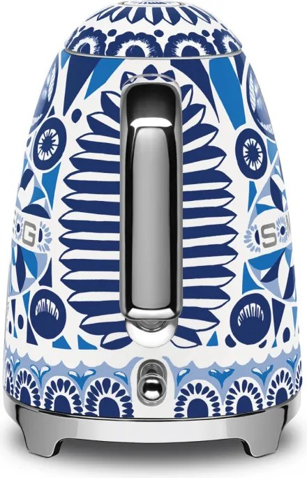 Cana electrica SMEG Dolce & Gabbana KLF03DGBEU, 2400 W, 1,7 l, Baza rotativa la 360°, Finisaj lucios, Albastru mediteranean
