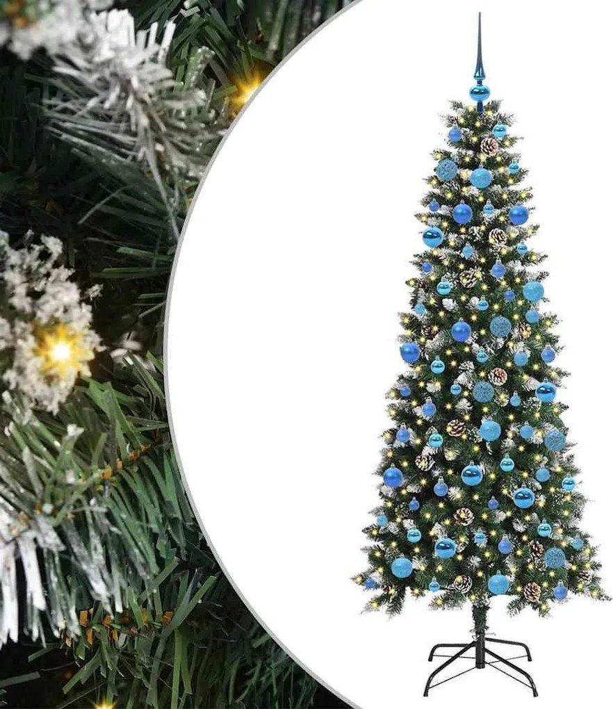 vidaXL Brad de Crăciun artificial Verde 180 cm PVC și Plastic și Oțel