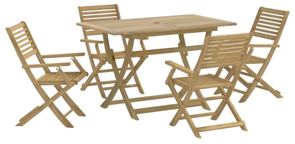 3294999 vidaXL Set mobilier de grădină, 5 piese, lemn masiv de acacia