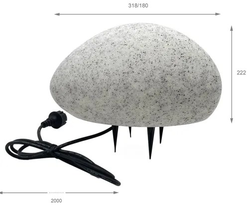 Corp de iluminat decorativ de exterior LUMISTONE 1xE27/15W/230V IP65 Ø 31,8 cm