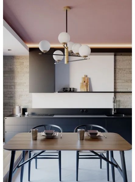 Lustră pe tijă ESSENTIAL 6xE14/28W/230V Redo 01-2950