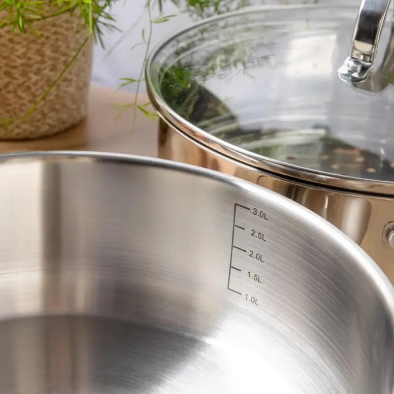 Oala pentru gatit la abur Klausberg KB 9072, 3,5 l, 24 cm, 3 piese, Simultan pe 2 niveluri, Scala de masurare, Fund cu 5 straturi, Inductie, Otel inoxidabil