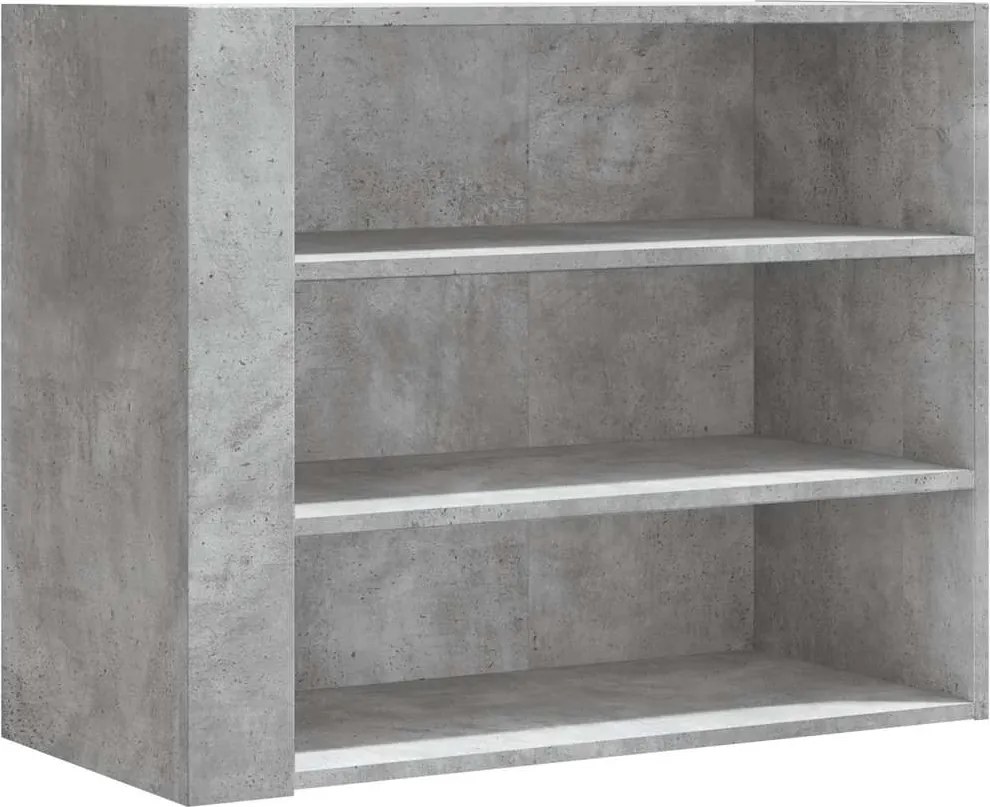 vidaXL Dulap de perete, gri beton, 75x35x60 cm, lemn prelucrat