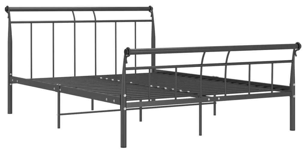 Cadru de pat, negru, 140x200 cm, metal Negru, 140 x 200 cm