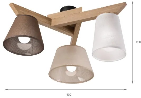 Lustră aplicată Brilagi ANTHONY 3xE14/40W/230V stejar