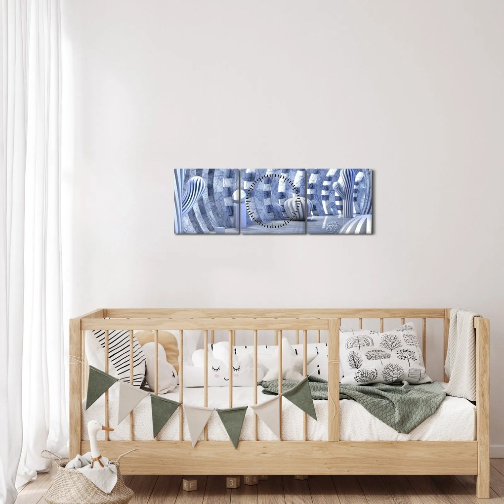 Tablou - 3D Abstract (cu ceas) (90x30 cm)