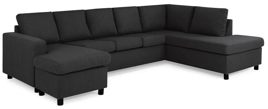 Colțar Scandinavian Choice C173Antracit, Negru, 300x195x92cm, 130 kg, Picioare: Plastic