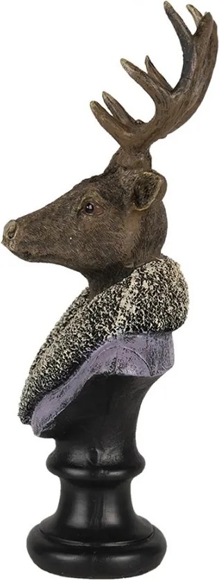 Figurină decorativă vintage cerb din polirasină, 10x9xH23 cm