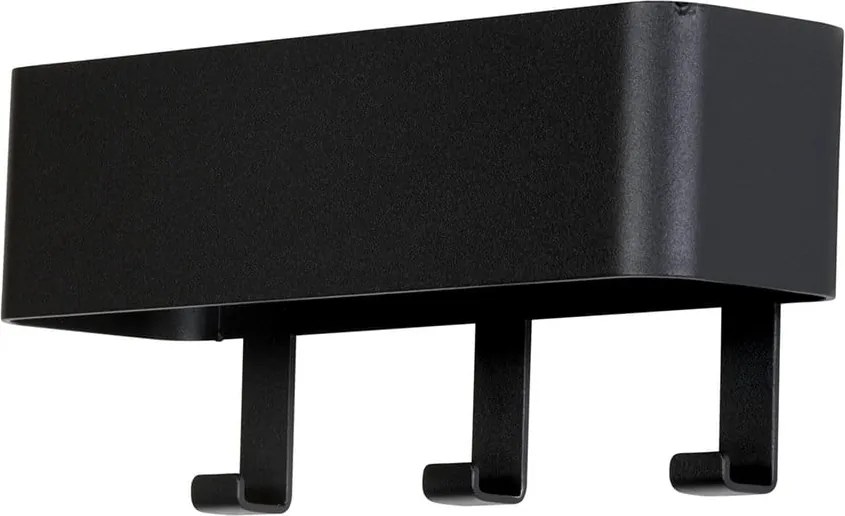 Cuier de perete negru cu raft din metal 27 cm Dax Play – Spinder Design