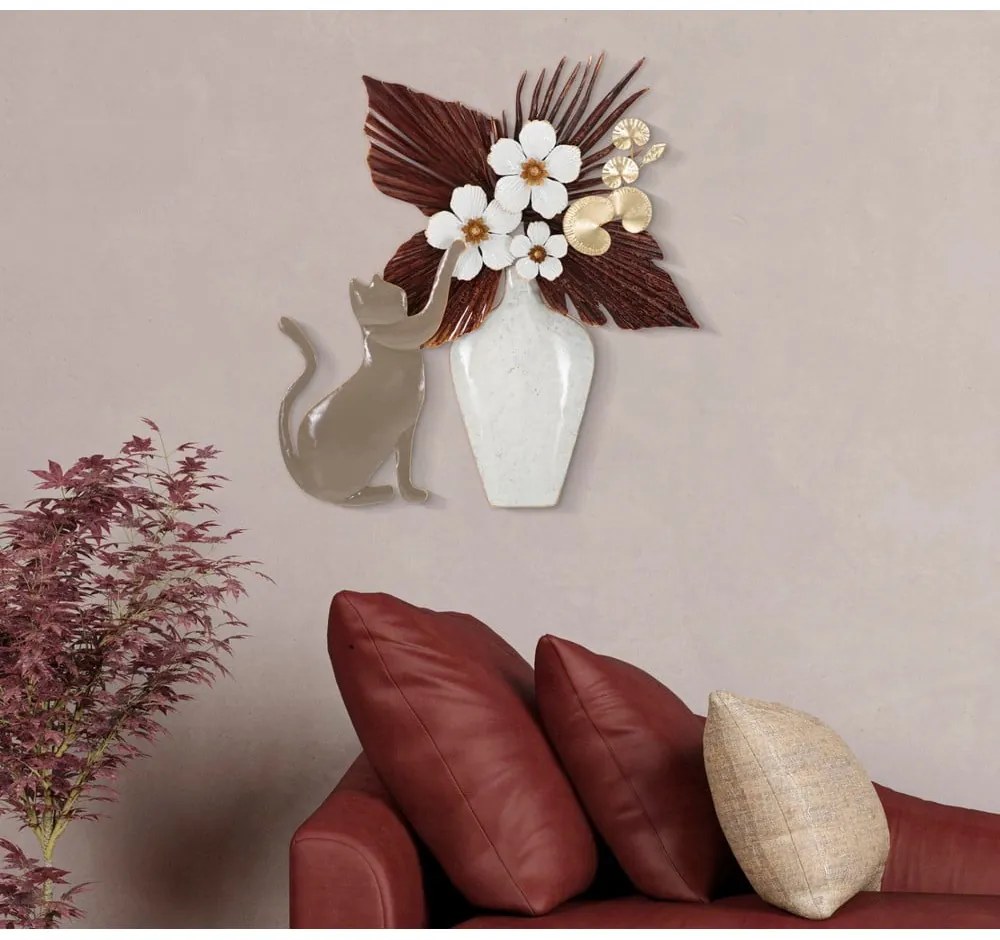 Decorațiune de perete din metal 55x60 cm Cat – Mauro Ferretti