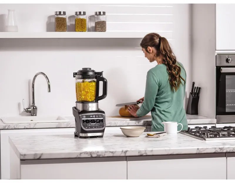 Blender Ninja HB150EU, 1000W, 1,7 l, 10 programe, Auto-iQ, 2in1, Sticla termorezistenta, Negru