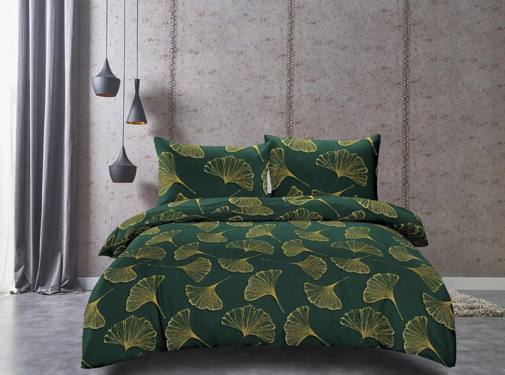 Lenjerie de pat din microfibra verde, ADOWA Dimensiune lenjerie de pat: 2 buc 70 x 80 cm | 200 x 220 cm