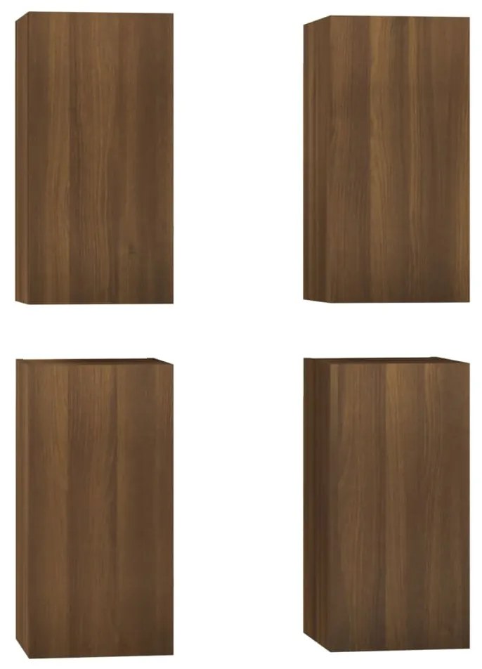 3120328 vidaXL Dulapuri TV, 4 buc., stejar maro, 30,5x30x60 cm, lemn prelucrat