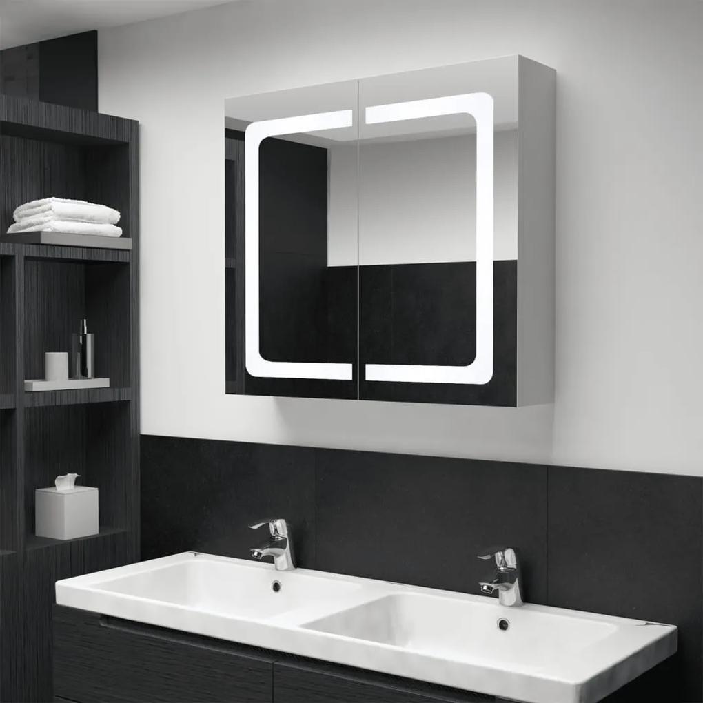 325545 vidaXL Dulap de baie cu oglindă și LED, 80x12,2x68 cm